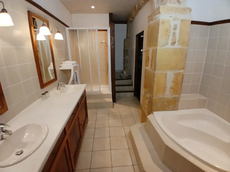 The Jean Mouliérat bathroom with a double washbasin